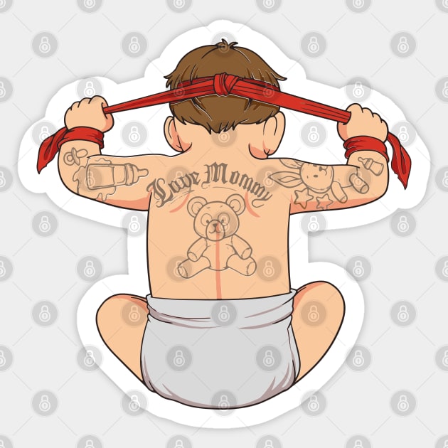 Tattoed-Baby-Fighter Sticker by gdimido